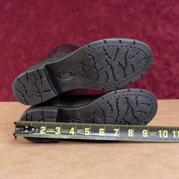 Sofft Woman Black Leather Comfortable Western Riding Zip Knee Boots size 6 - Picture 5 of 10